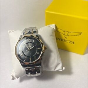 Invicta Specialty Two-Tone Steel and Gold Watch with Black Dial